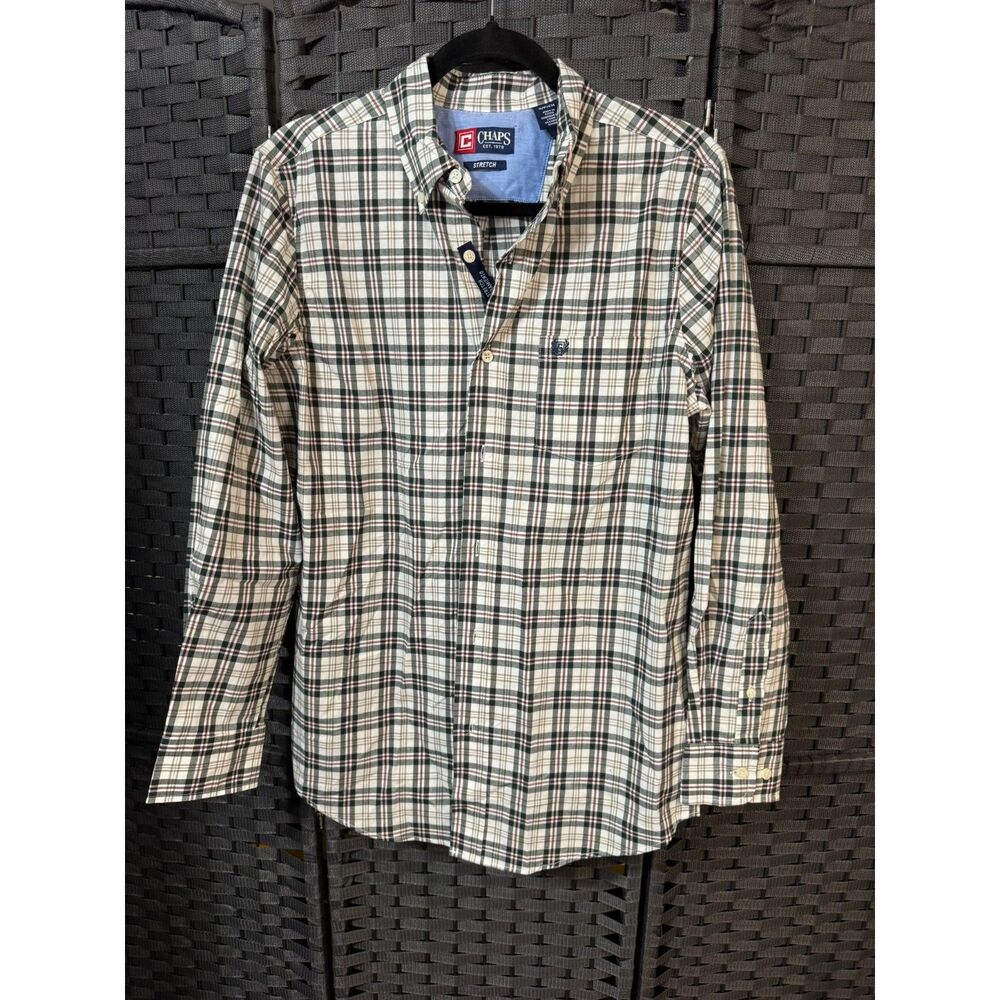 Chaps Plaid Button Down Shirt NWT Preppy Vintage Ivy Style Long Sleeve Size S